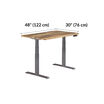 Electric Standing Desk with ComfortEdge in 48x30 Reclaimed Wood is 30 inches deep and 48 inches wide